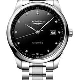 Longines Master Collection Automatic Watch - 42 mm Steel Case - Black Diamond Dial - Bracelet - L2.893.4.57.6
