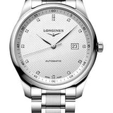 Longines Master Collection Automatic Watch - 42 mm Steel Case - Silver Barleycorn Diamond Dial - Bracelet - L2.893.4.77.6