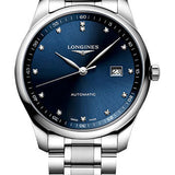 Longines Master Collection Automatic Watch - 42 mm Steel Case - Blue Diamond Dial - Bracelet - L2.893.4.97.6