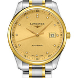 Longines Master Collection Watch - 42 mm Steel And Yellow Gold Cap 200 Case - Gilt Diamond Dial - Bracelet - L2.893.5.37.7
