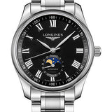Longines Master Collection Moon Phase Watch - 40 mm Steel Case - Black Barleycorn Roman Dial - Bracelet - L2.909.4.51.6