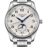 Longines Master Collection Moon Phase Watch - 40 mm Steel Case - Silver Barleycorn Arabic Dial - Bracelet - L2.909.4.78.6