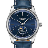 Longines Master Collection Moon Phase Watch - 40 mm Steel Case - Blue Dial - Blue Alligator Strap - L2.909.4.92.0