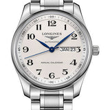Longines Master Collection Annual Calendar Watch - 40 mm Steel Case - Silver Barleycorn Arabic Dial - Bracelet - L2.910.4.78.6