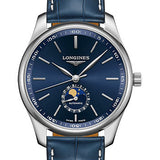 Longines Master Collection Moon Phase Watch - 42 mm Steel Case - Blue Dial - Blue Alligator Strap - L2.919.4.92.0