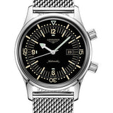 Longines Legend Diver Watch Watch - 36 mm Steel Case - Black Arabic Dial - Bracelet - L3.374.4.50.6