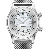 Longines Legend Diver Watch Watch - 36 mm Steel Case - White Mother-Of-Pearl Arabic Dial - Bracelet - L3.374.4.80.6