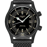 Longines Legend Diver Watch Watch - 42 mm Black PVD Case - Black Arabic Dial - Rubber Strap - L3.774.2.50.9