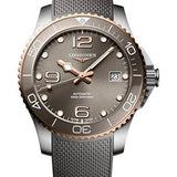 Longines HydroConquest Automatic Watch - 39 mm Steel And Ceramic Case - Grey Arabic Dial - Grey Rubber Strap - L3.780.3.78.9