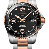 Longines HydroConquest Automatic Watch - 41 mm Steel And Ceramic Case - Black Arabic Dial - Steel And Red PVD Bracelet - L3.781.3.58.7