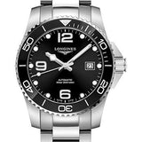 Longines HydroConquest Automatic Watch - 41 mm Steel And Ceramic Case - Black Arabic Dial - Steel Bracelet - L3.781.4.56.6