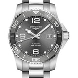 Longines HydroConquest Automatic Watch - 41 mm Steel And Ceramic Case - Grey Arabic Dial - Steel Bracelet - L3.781.4.76.6