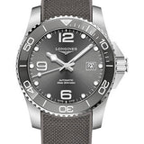 Longines HydroConquest Automatic Watch - 41 mm Steel And Ceramic Case - Grey Arabic Dial - Rubber Strap - L3.781.4.76.9