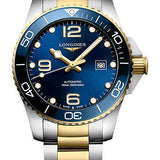 Longines HydroConquest Automatic Watch - 43 mm Steel And Ceramic Case - Blue Arabic Dial - Steel And Yellow PVD Bracelet - L3.782.3.96.7