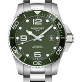 Longines HydroConquest Automatic Watch - 43 mm Steel And Ceramic Case - Green Arabic Dial - Steel Bracelet - L3.782.4.06.6