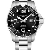 Longines HydroConquest Automatic Watch - 43 mm Steel And Ceramic Case - Black Arabic Dial - Steel Bracelet - L3.782.4.56.6