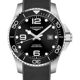 Longines HydroConquest Automatic Watch - 43 mm Steel And Ceramic Case - Black Arabic Dial - Rubber Strap - L3.782.4.56.9