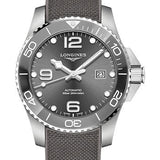 Longines HydroConquest Automatic Watch - 43 mm Steel And Ceramic Case - Grey Arabic Dial - Rubber Strap - L3.782.4.76.9