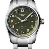 Longines Spirit Automatic Watch - 40 mm Steel Case - Green Arabic Dial - Bracelet - L3.810.4.03.6