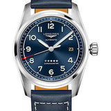 Longines Spirit Automatic Watch - 40 mm Steel Case - Blue Arabic Dial - Blue Leather Strap - L3.810.4.93.0