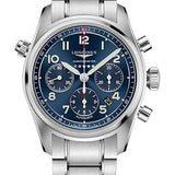 Longines Spirit Chronograph Automatic Watch - 42 mm Steel Case - Blue Arabic Dial - Bracelet - L3.820.4.93.6