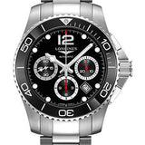 Longines HydroConquest Chronograph Automatic Watch - 43 mm Steel And Ceramic Case - Black Arabic Dial - Steel Bracelet - L3.883.4.56.6