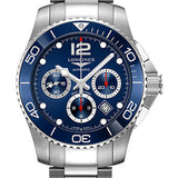 Longines HydroConquest Chronograph Automatic Watch - 43 mm Steel And Ceramic Case - Blue Arabic Dial - Steel Bracelet - L3.883.4.96.6