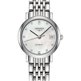 Longines Elegant Collection Watch - 25.5 mm Steel Case - White Mother-Of-Pearl Diamond Dial - Bracelet - L4.309.4.87.6