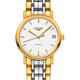 Longines PrŽsence Automatic Watch - 30 mm Steel And Yellow PVD Case - White Dial - Bracelet - L4.322.2.12.7
