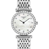 Longines La Grande Classique de Longines Quartz Watch - 24 mm Steel Diamond Case - White Mother-Of-Pearl Diamond Dial - Bracelet - L4.341.0.80.6