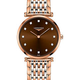 Longines La Grande Classique de Longines Quartz Watch - 29 mm Red PVD Case - Brown Diamond Dial - Steel And Red PVD Bracelet - L4.512.1.67.7