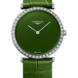 Longines La Grande Classique De Longines Quartz Watch - 29 mm Steel Diamond Case - Green Dial - Green Strap - L4.523.0.60.2