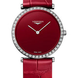 Longines La Grande Classique De Longines Quartz Watch - 29 mm Steel Diamond Case - Red Dial - Red Strap - L4.523.0.91.2