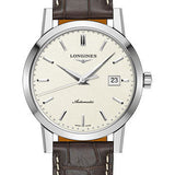 Longines 1832 Watch - 40 mm Steel Case - Beige Dial - Brown Alligator Strap - L4.825.4.92.2