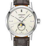Longines 1832 Moon Phase Watch - 40 mm Steel Case - Beige Dial - Brown Alligator Strap - L4.826.4.92.2