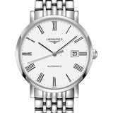 Longines Elegant Collection Watch - 39 mm Steel Case - White Roman Dial - Bracelet - L4.910.4.11.6