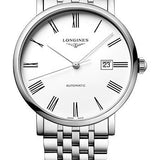 Longines Elegant Collection Automatic Watch - 41 mm Steel Case - White Roman Dial - Bracelet - L4.911.4.11.6
