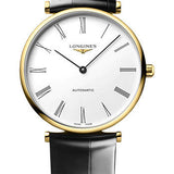 Longines La Grande Classique De Longines Automatic Watch - 38 mm Yellow PVD Case - White Roman Dial - Black Strap - L4.918.2.11.2