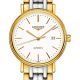 Longines PrŽsence Automatic Watch - 40 mm Steel And Yellow PVD Case - White Dial - Bracelet - L4.922.2.12.7