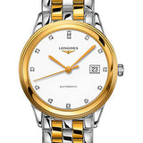 Longines Flagship Automatic Watch - 38.5 mm Steel And Yellow PVD Case - White Diamond Dial - Bracelet - L4.974.3.27.7