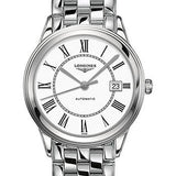 Longines Flagship Automatic Watch - 38.5 mm Steel Case - White Roman Dial - Bracelet - L4.974.4.21.6