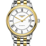 Longines Flagship Watch - 40 mm Steel And Yellow PVD Case - White Roman Dial - Bracelet - L4.984.3.21.7