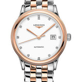 Longines Flagship Watch - 40 mm Steel And Red PVD Case - White Diamond Dial - Bracelet - L4.984.3.99.7