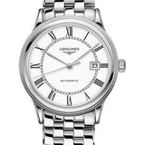 Longines Flagship Watch - 40 mm Steel Case - White Roman Dial - Bracelet - L4.984.4.21.6
