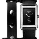 Longines DolceVita X YVY Small Seconds Quartz Watch - 20.80 X 32 mm Steel Case - Black Dial - Black Strap - L5.255.4.59.2