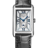 Longines DolceVita Small Seconds Quartz Watch - 20.80 X 32 mm Steel Case - White Roman Dial - Anthracite Strap - L5.255.4.75.2