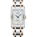 Longines DolceVita Quartz Watch - 20.80 X 32 mm Steel Case - White Mother-Of-Pearl Diamond Dial - Steel And 18K Pink Gold Cap 200 Bracelet - L5.255.5.87.7