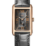 Longines DolceVita Small Seconds Quartz Watch - 20.80 X 32 mm Pink Gold Case - Black Roman Dial - Anthracite Strap - L5.255.8.75.2