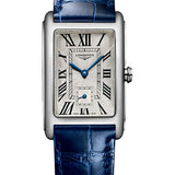 Longines DolceVita Small Seconds Quartz Watch - 23.30 X 37 mm Steel Case - Silver FlinquŽ Roman Dial - Blue Strap - L5.512.4.71.7