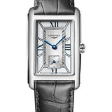 Longines DolceVita Small Seconds Quartz Watch - 23.30 X 37 mm Steel Case - White Roman Dial - Anthracite Strap - L5.512.4.75.2